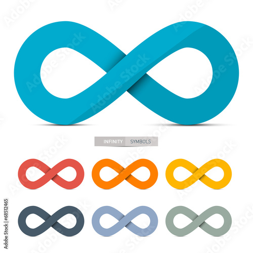 Colorful Paper Vector Infinity Symbols Set