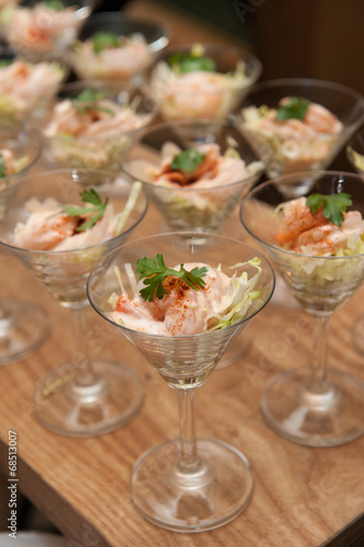 Classic prawn cocktail, catering