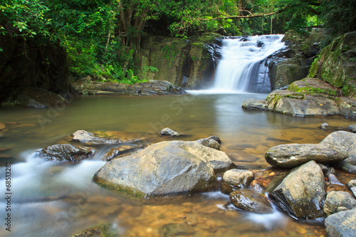 Waterfall in the rain forest  Thailand