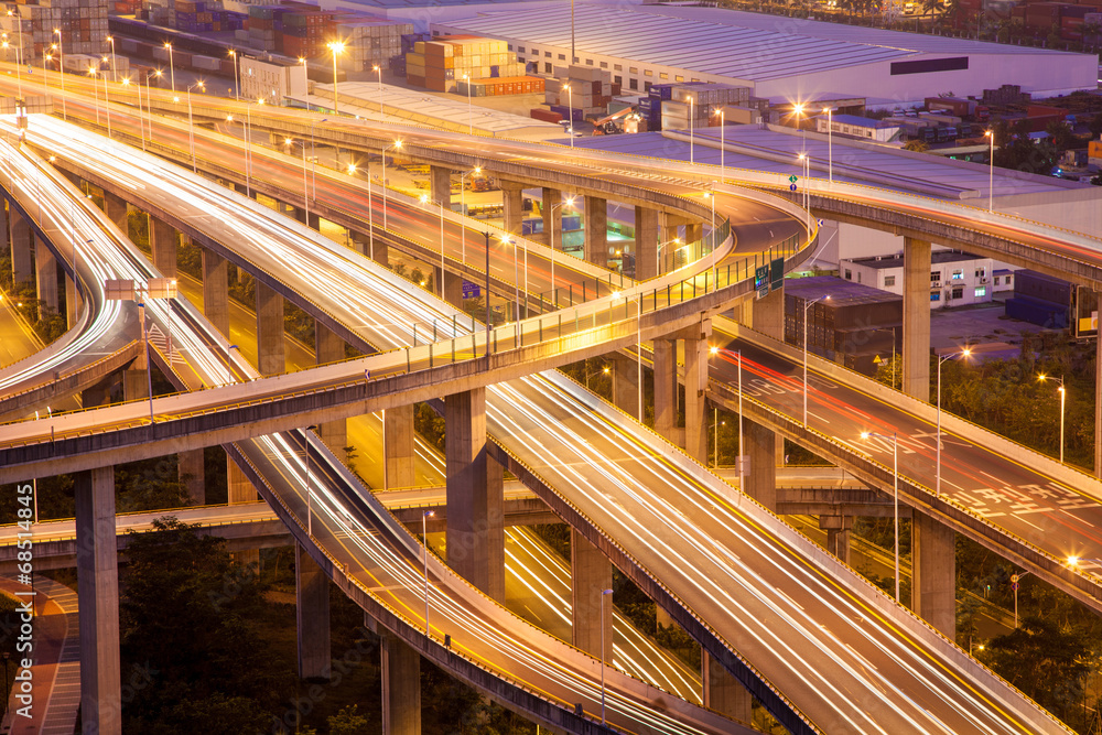 Naklejka premium China Shenzhen, Yantian port overpass