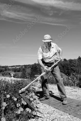 a farmer who mows the flowers