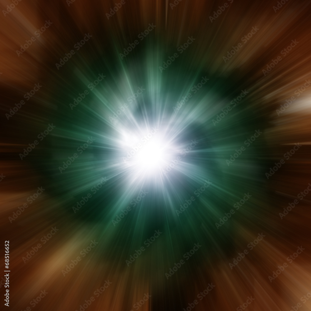Fototapeta premium Explosion of green galaxy
