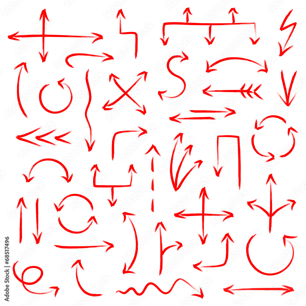 Arrows Scribble Set Red Arrows Scribble Set Red