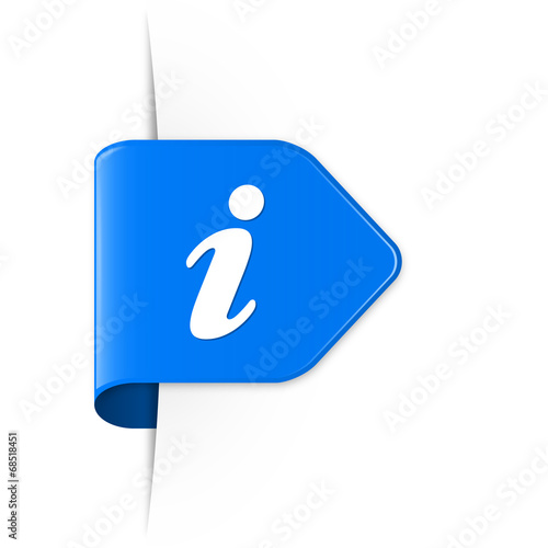 i - Blauer Sticker Pfeil mit Schatten