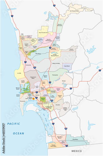 San Diego,administrative Karte