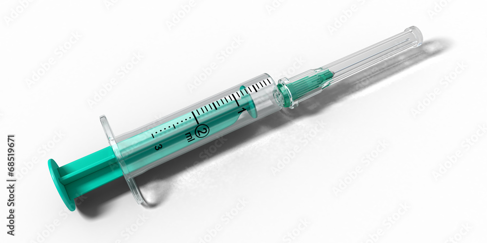 Syringe.Injector. Isolate. 3D. 3D rendering. Syringe.Injector. Isolate. 3D. 3D rendering.