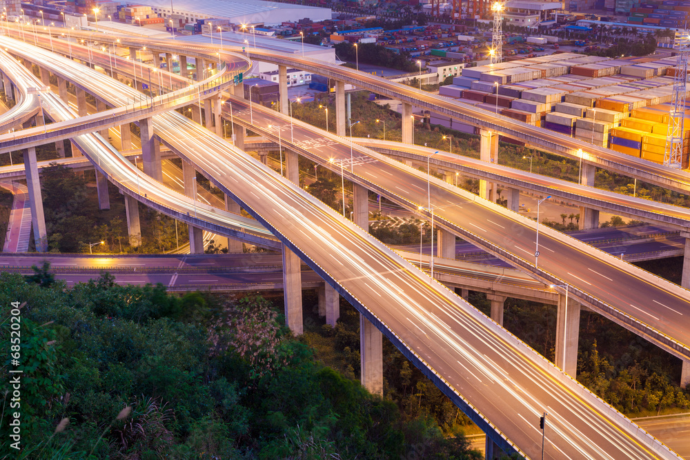 Naklejka premium China Shenzhen, Yantian port overpass
