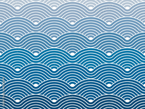 Seamless repetitive vector curvy waves pattern vector