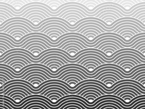 Seamless repetitive vector curvy waves pattern vector