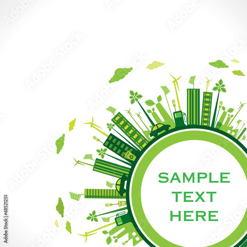 creative green eco-friendly city design background vector