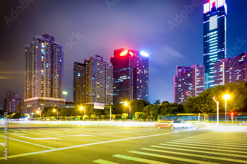 Photography the night view of the shanghai china.