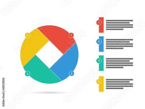 Photo shutter presentation diagram with text fields vector