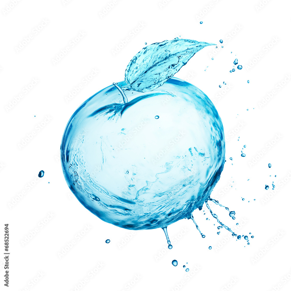 Apple water splash isolated on white Stock Photo | Adobe Stock