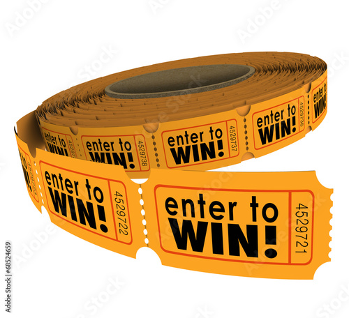 Obraz na płótnie Enter to Win Raffle Ticket Roll Fundraiser Charity Lottery Luck