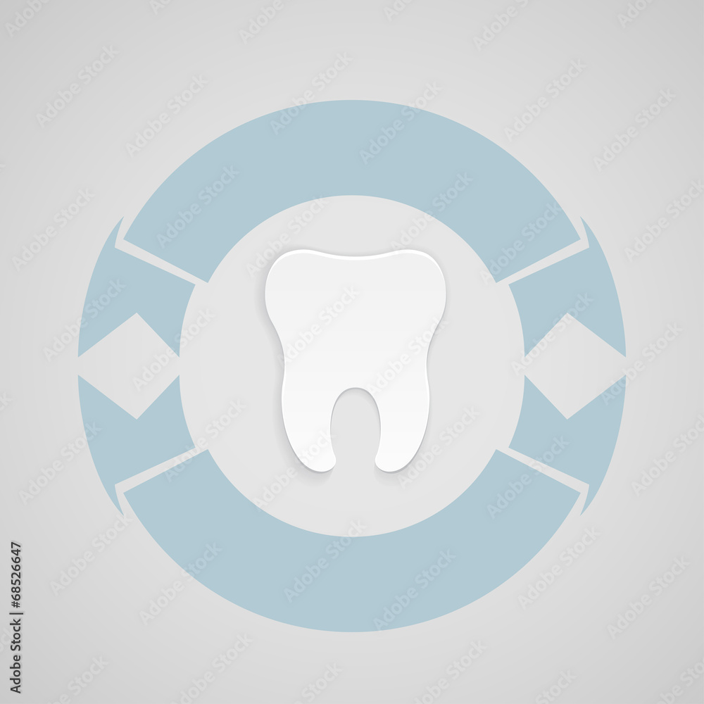 Dental emblem with blue corcle Dental emblem with blue corcle