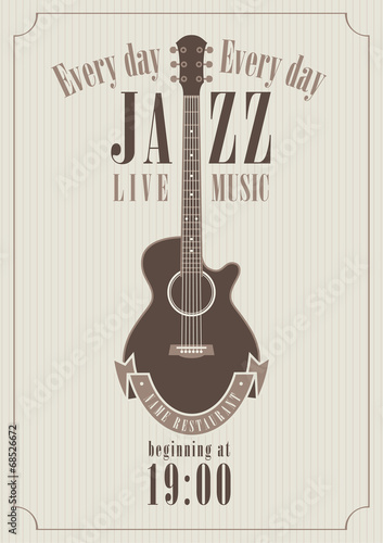 poster for a jazz concert with acoustic guitar