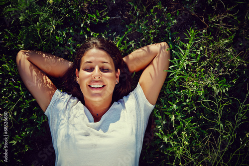 Relaxing young woman