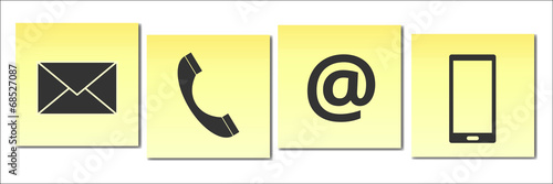 Kontakt Icons Postit gelb