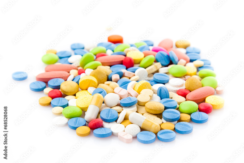 colorful pills isolated on white colorful pills isolated on white