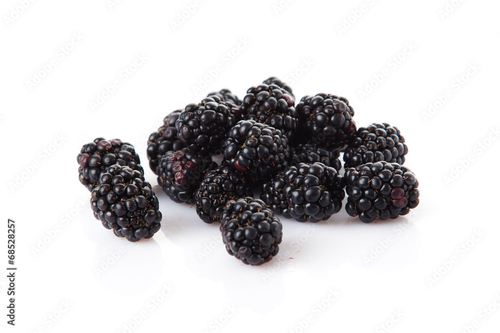 Sweet blackberries isolate on white Sweet blackberries isolate on white