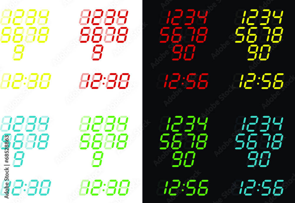 Fototapeta premium Illustration of Digital Clocks