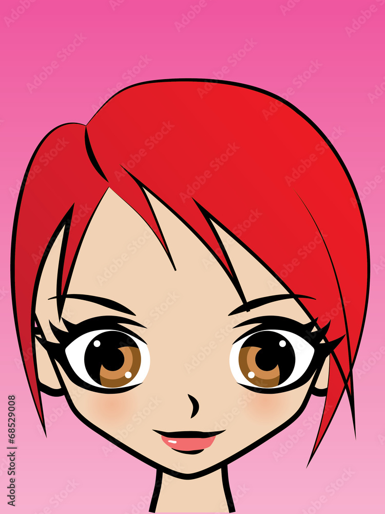 Illustration of Pop art style womans face with space for text Illustration of Pop art style womans face with space for text