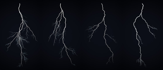Keuken achterwand Onweer Bliksemschicht boven donker silhouet  © jules