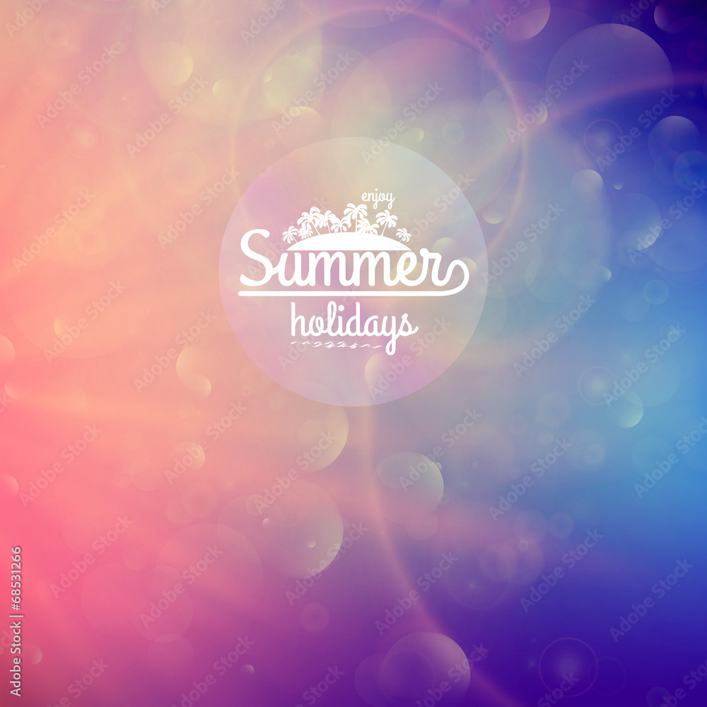 Summer holidays sunset with defocused lights. Summer holidays sunset with defocused lights.