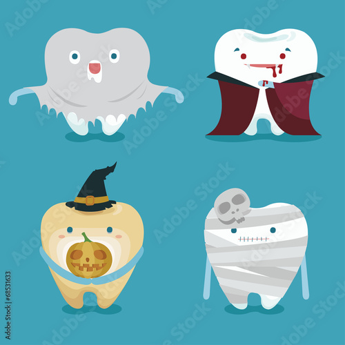Halloween concept of teeth set