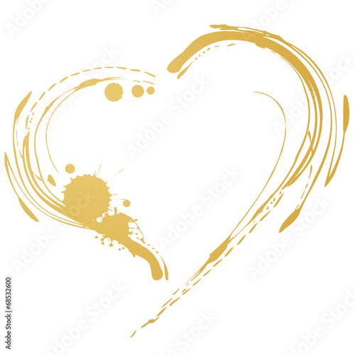 heart brush background ink drawing