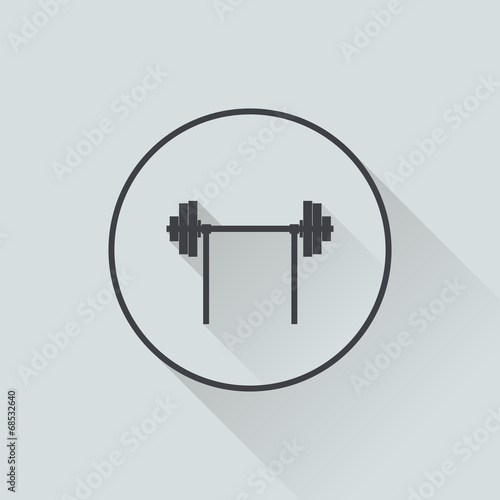 Illustration of barbell flat icon