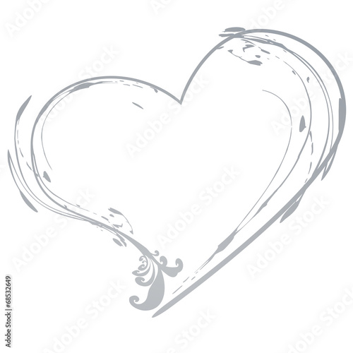 heart brush background ink drawing