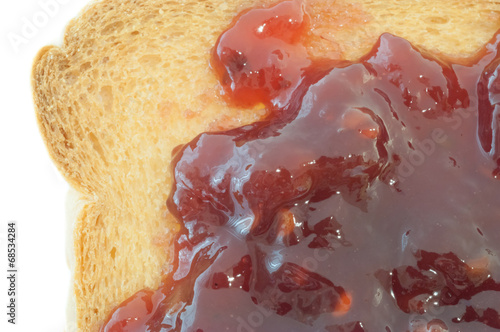 golden rusk and raspberry jam photo