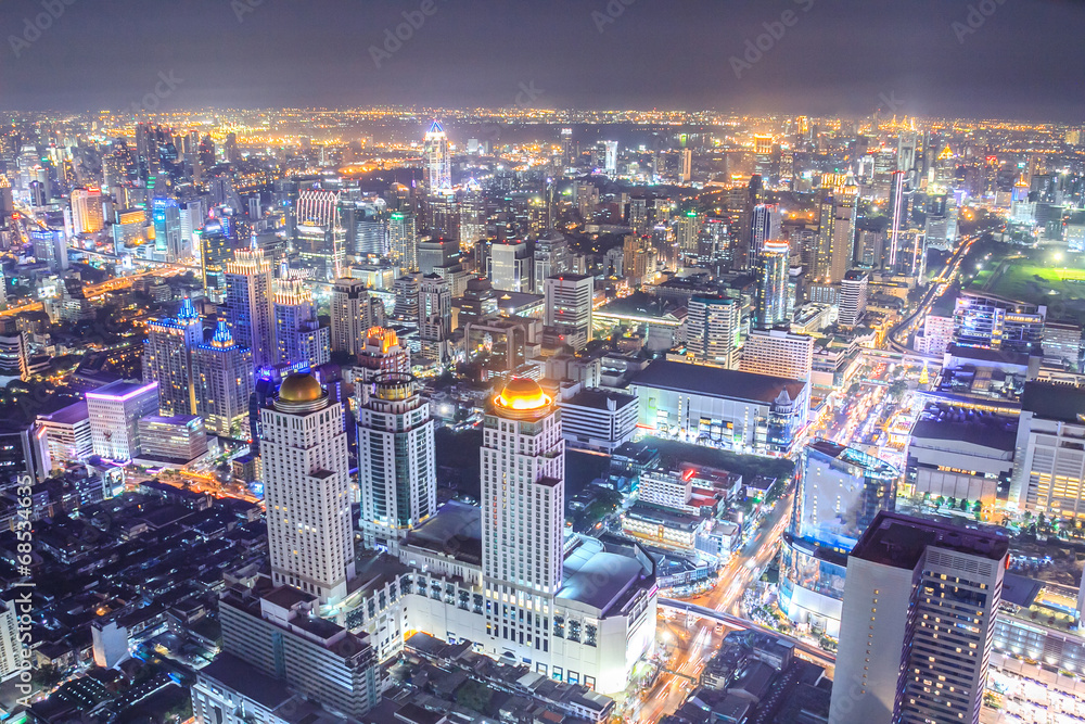 Bangkok city in nightscape Thailand.