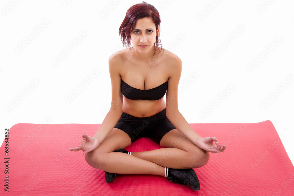 Fototapeta premium Beautiful healthy young girl with gym clothes