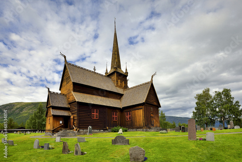 Średniowieczny kościół, Norwegia, miejscowość Lom