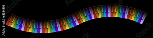 Curved Piano Keyboard Colors