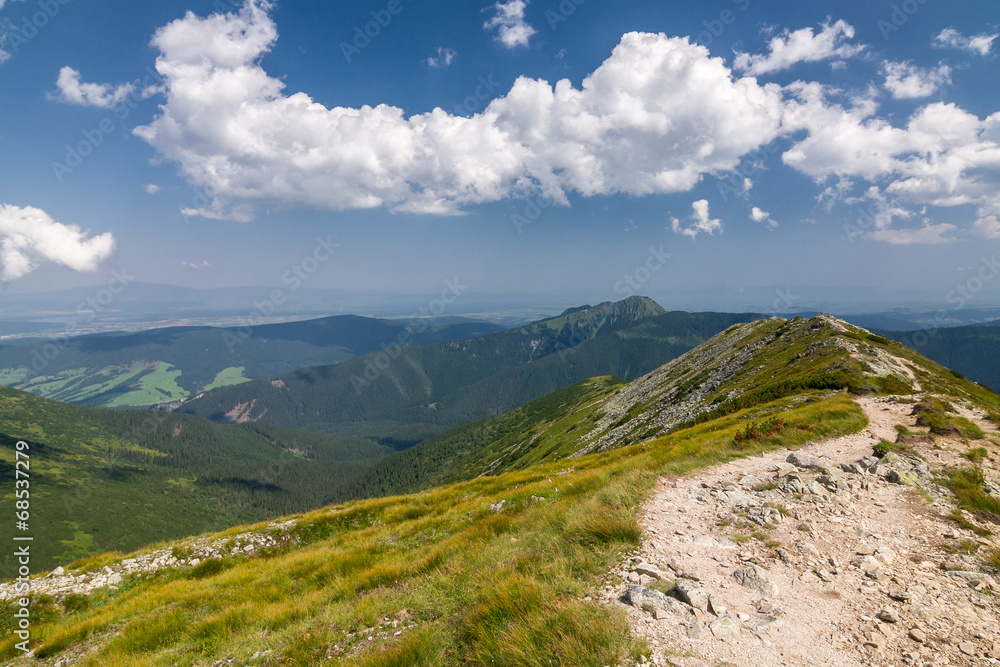View from the mountain ridge, West Tatras, Slovakia