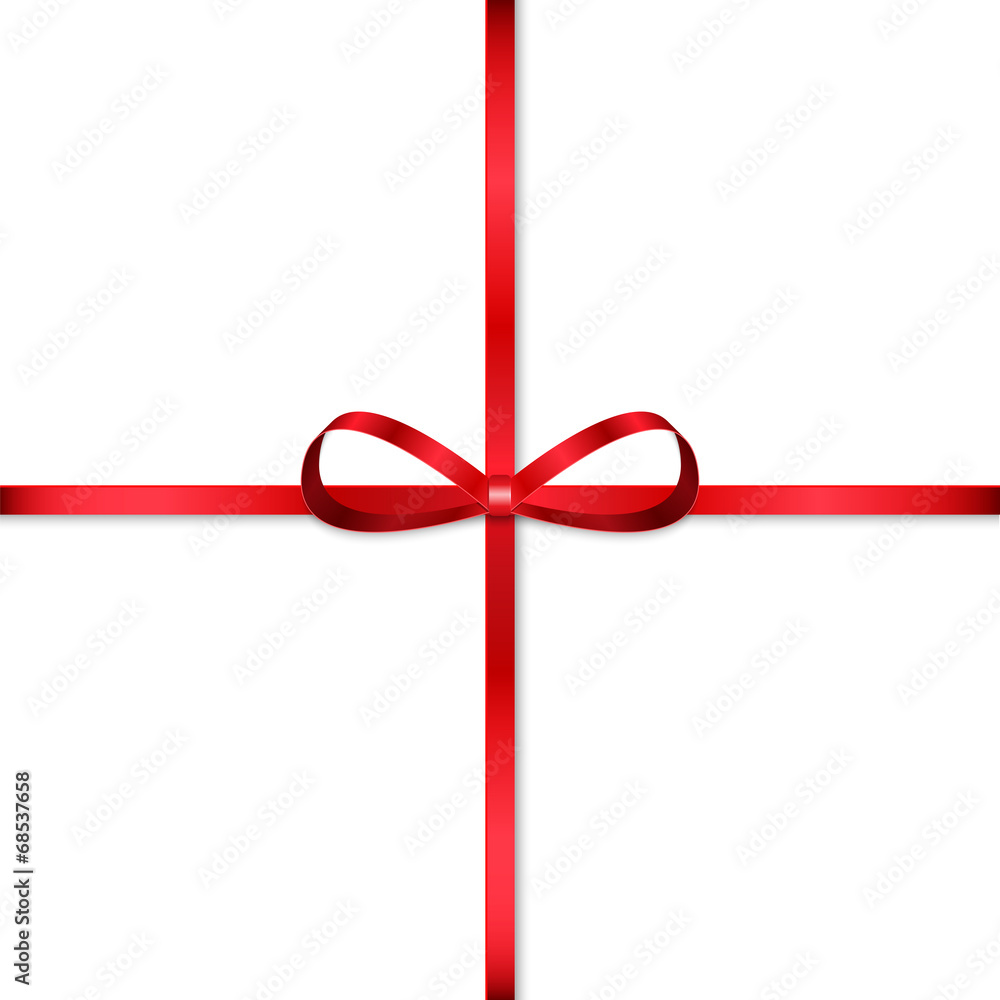 Red bow for decorating gifts isolated on white background Red bow for decorating gifts isolated on white background