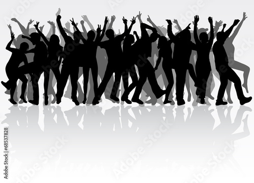 Dancing people silhouettes