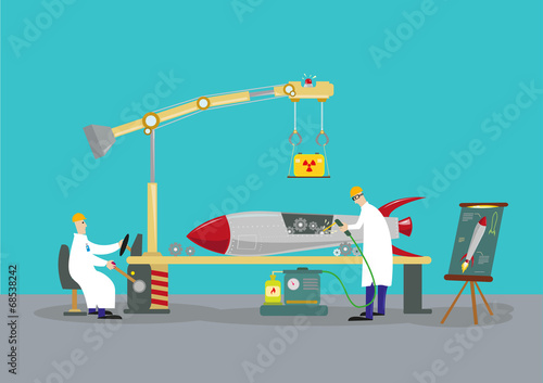 Scientists Reverse engineering concept. EPS10 and raster.