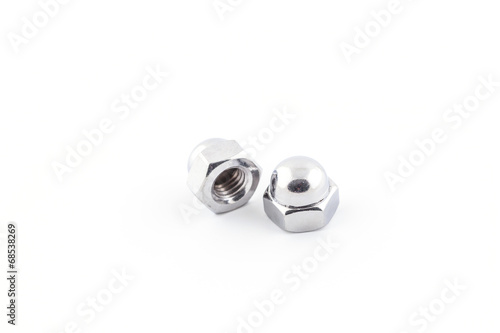 Hexagon domed cap nuts.