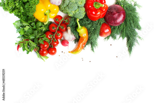 vegetables isolated on a white background