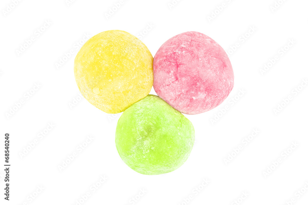 Colorful of daifuku dessert from japanese isolated Colorful of daifuku dessert from japanese isolated