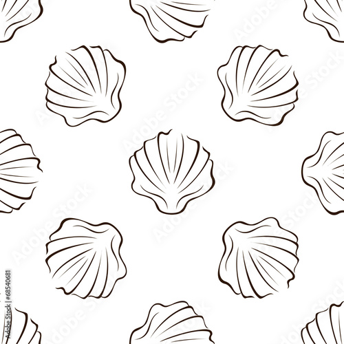 Seamless seashells pattern