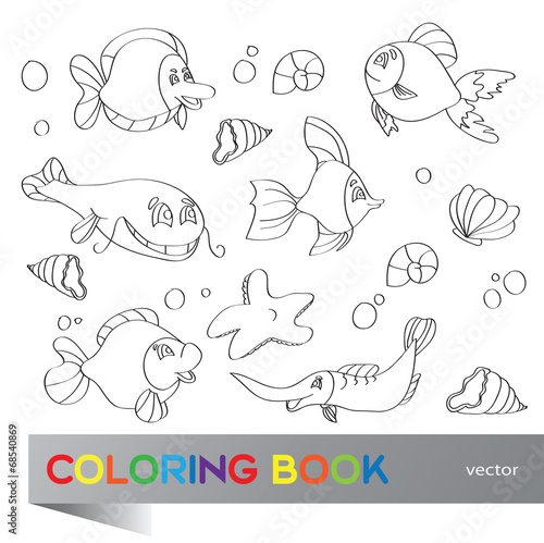 Coloring book - marine life