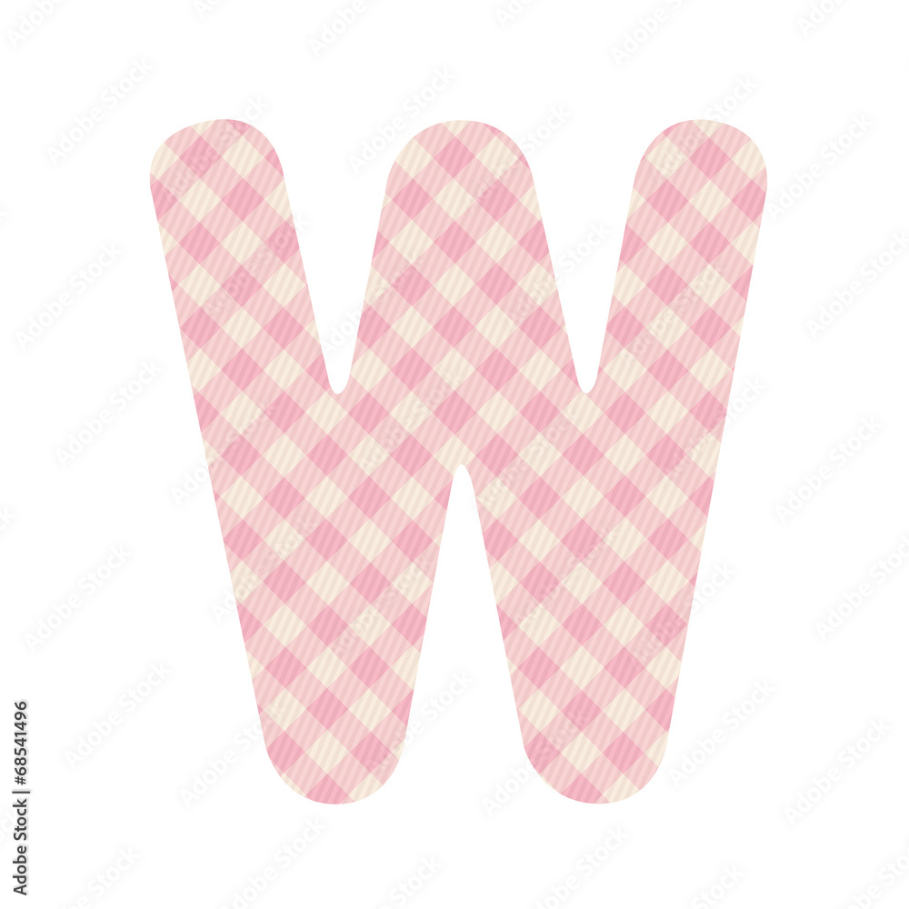 Pink squares pattern alphabet W