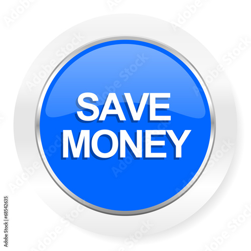 save money blue glossy web icon