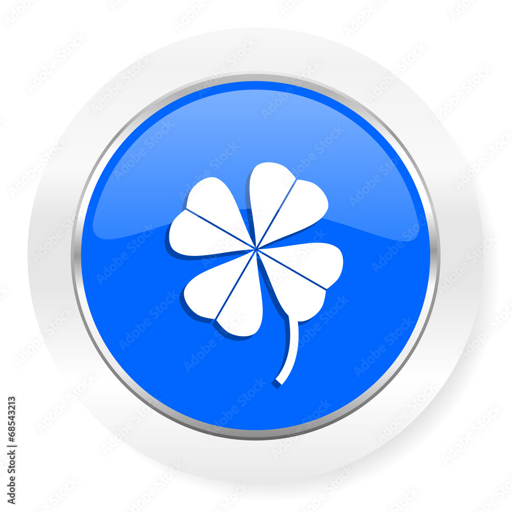 four-leaf clover blue glossy web icon four-leaf clover blue glossy web icon