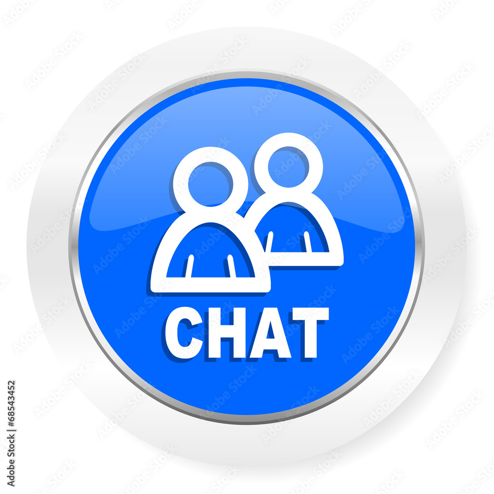 chat blue glossy web icon chat blue glossy web icon